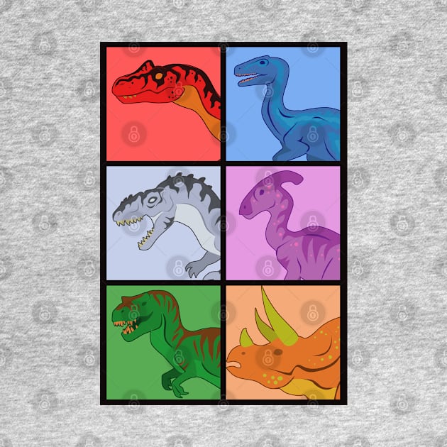 Dinosaur Squares by SakuraDragon